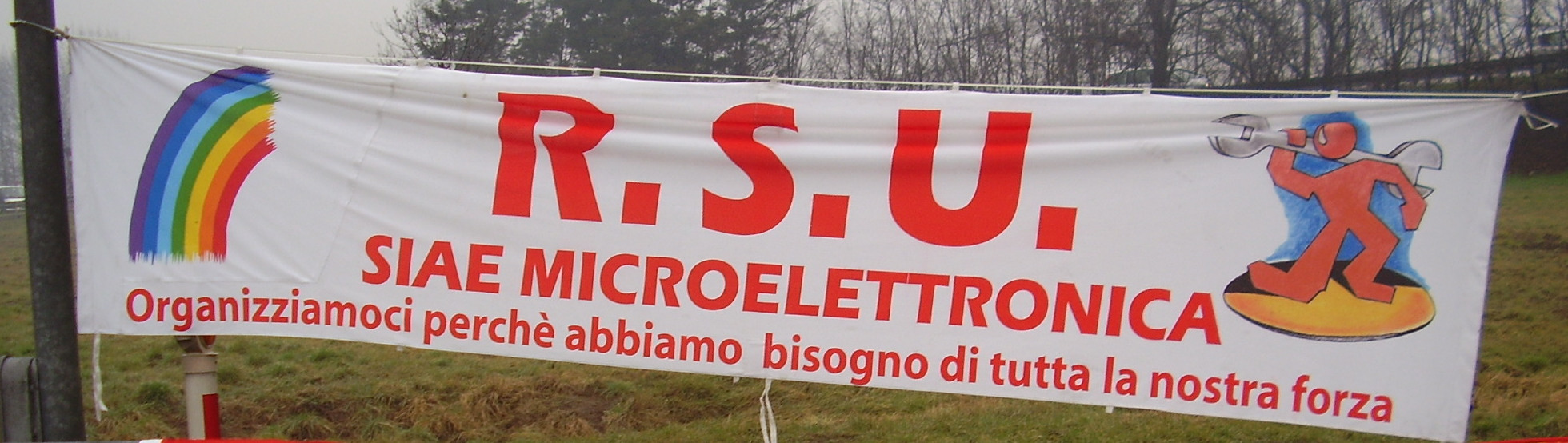 Striscione RSU Siae Microelettronica