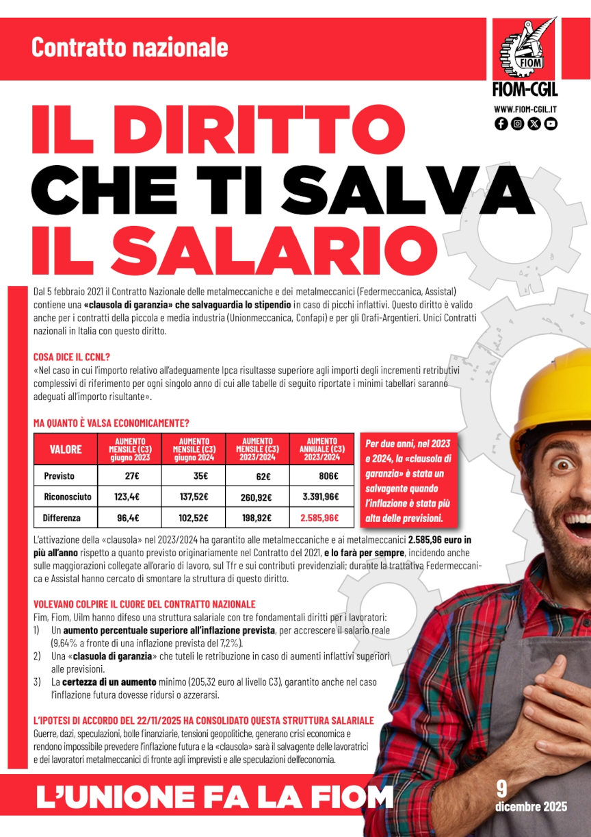 CCNL clausola salvaguardia salariale